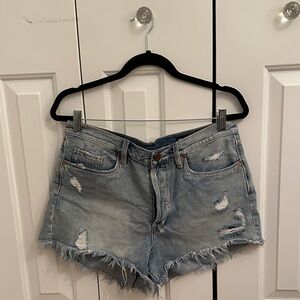 Blank NYC Light Blue Distressed Jean Shorts